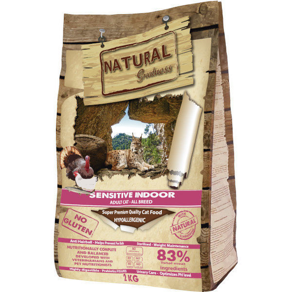Natural Greatness pienso gato sensitive indoor 2kg NatuMascota