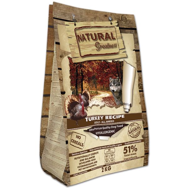 Pienso Natural Greatness pavo 2kg para perros