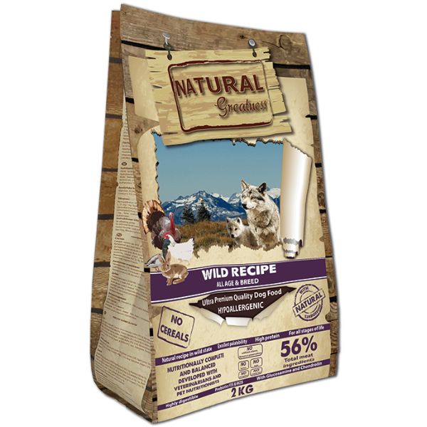 Pienso Natural Greatness salvaje wild recipe 2kg para perros adultos y cachorros