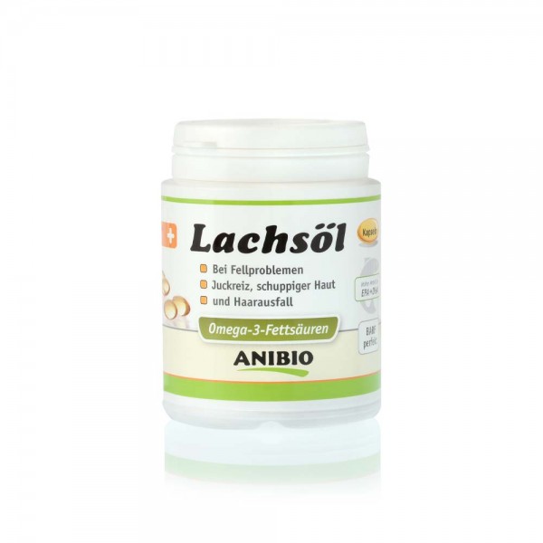 Anibio Aceite de salmón en perlas para perro y gato