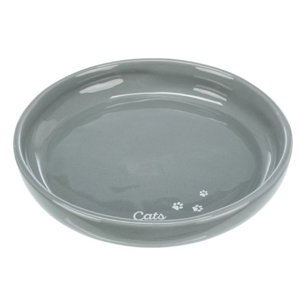 Comedero plano para gatos cerámica xxl gris