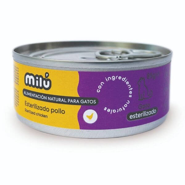 Milú Gato Esterilizado Latas Con Pollo 85gr