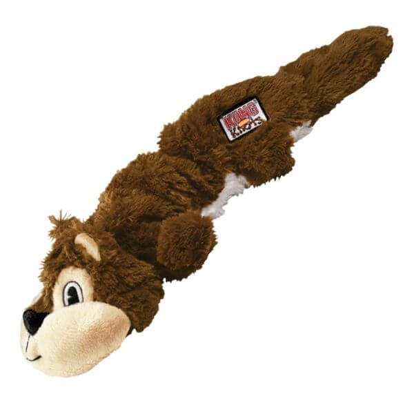 Peluche sin relleno para perros Kong Knots Scrunch Ardilla