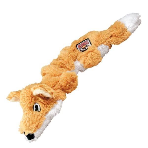 Peluche sin relleno para perros Kong Knots Scrunch Zorro