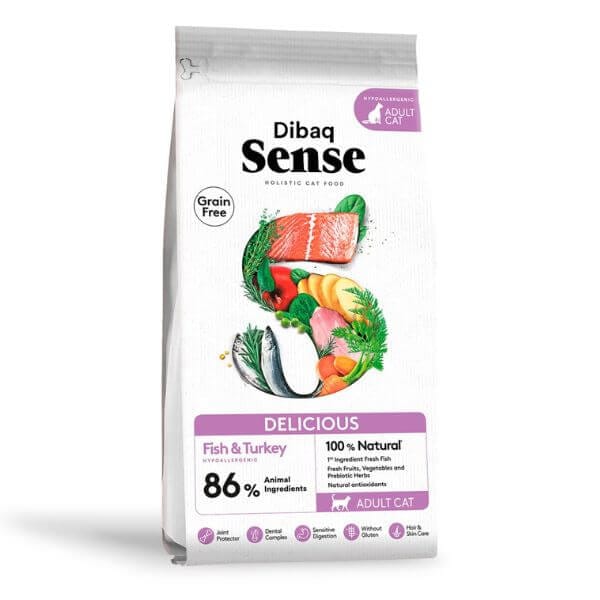 Pienso natural sin cereales para gatos Dibaq Sense delicious 1.5Kg