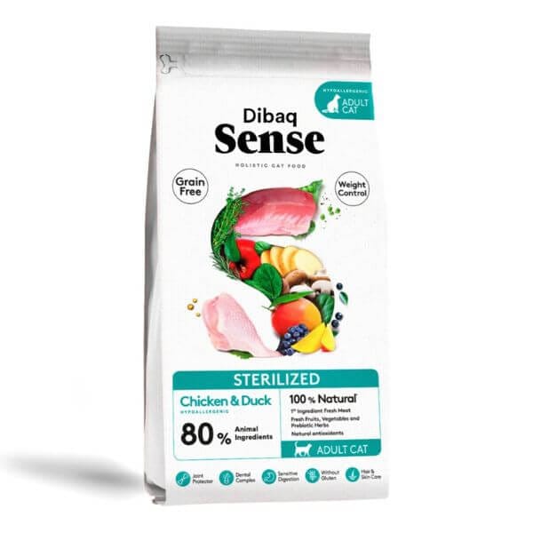 PIenso natural sin cereales para gatos Dibaq Sense esterilizado 1.5Kg